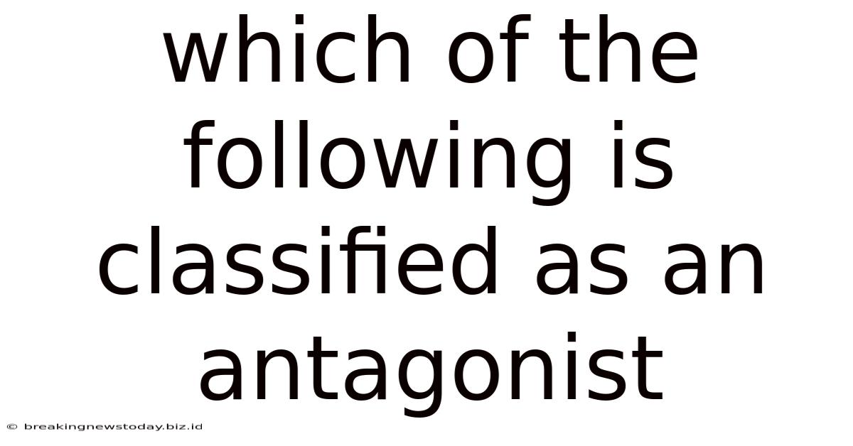 Which Of The Following Is Classified As An Antagonist