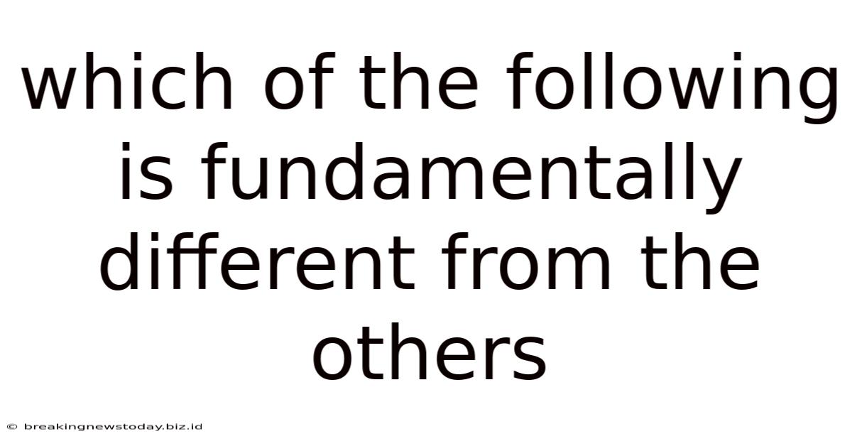 Which Of The Following Is Fundamentally Different From The Others