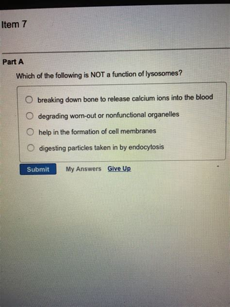 Which Of The Following Is Not A Function Of Lysosomes