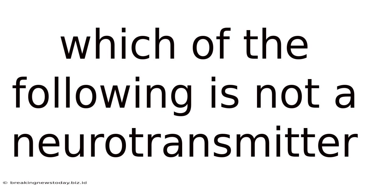 Which Of The Following Is Not A Neurotransmitter