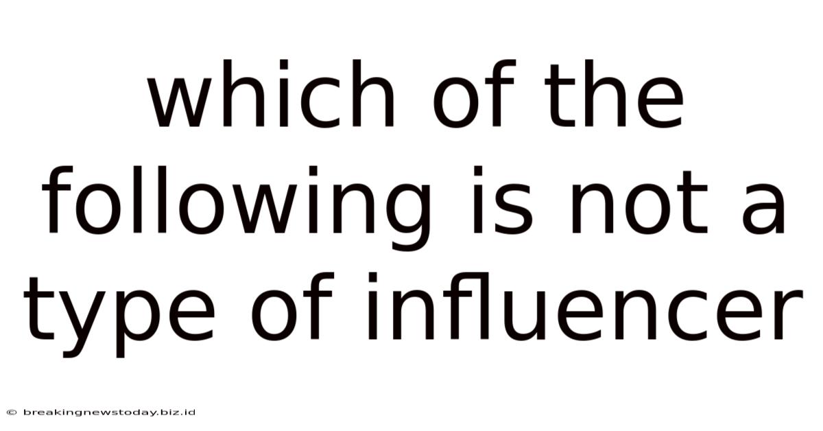 Which Of The Following Is Not A Type Of Influencer
