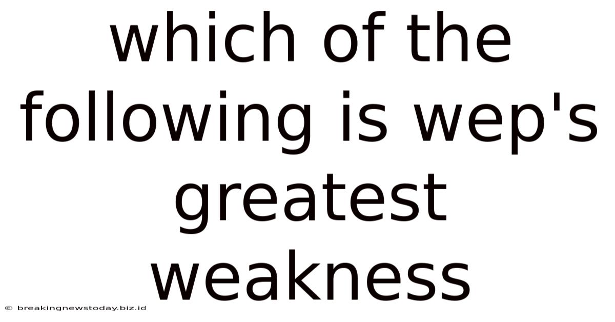 Which Of The Following Is Wep's Greatest Weakness