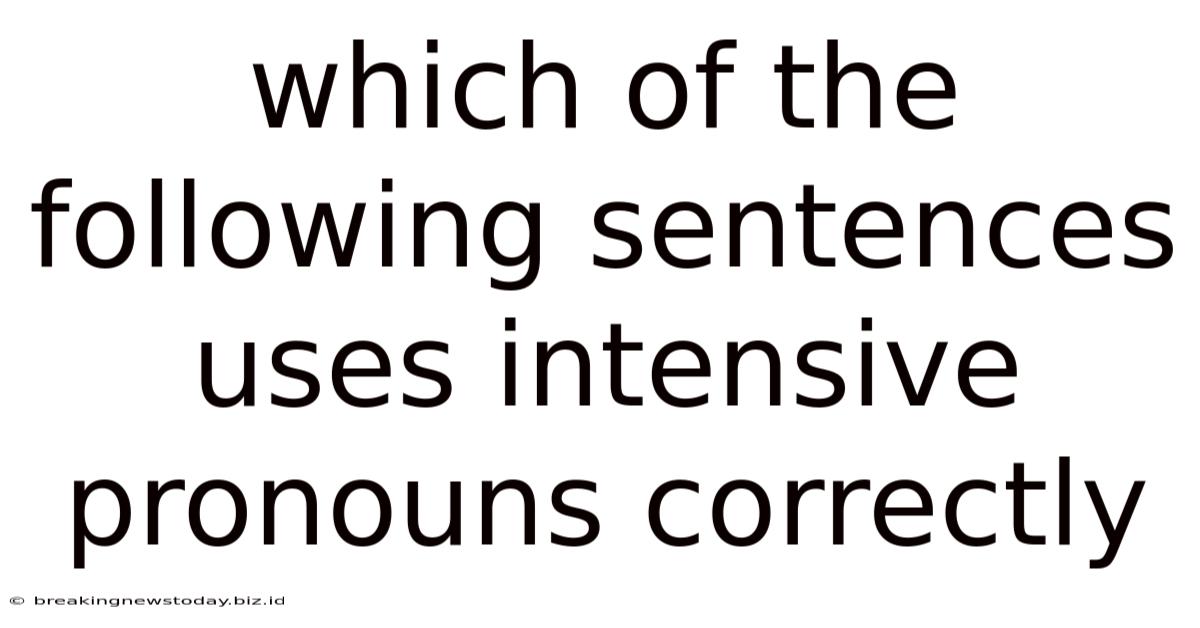 Which Of The Following Sentences Uses Intensive Pronouns Correctly