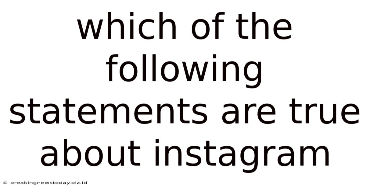 Which Of The Following Statements Are True About Instagram