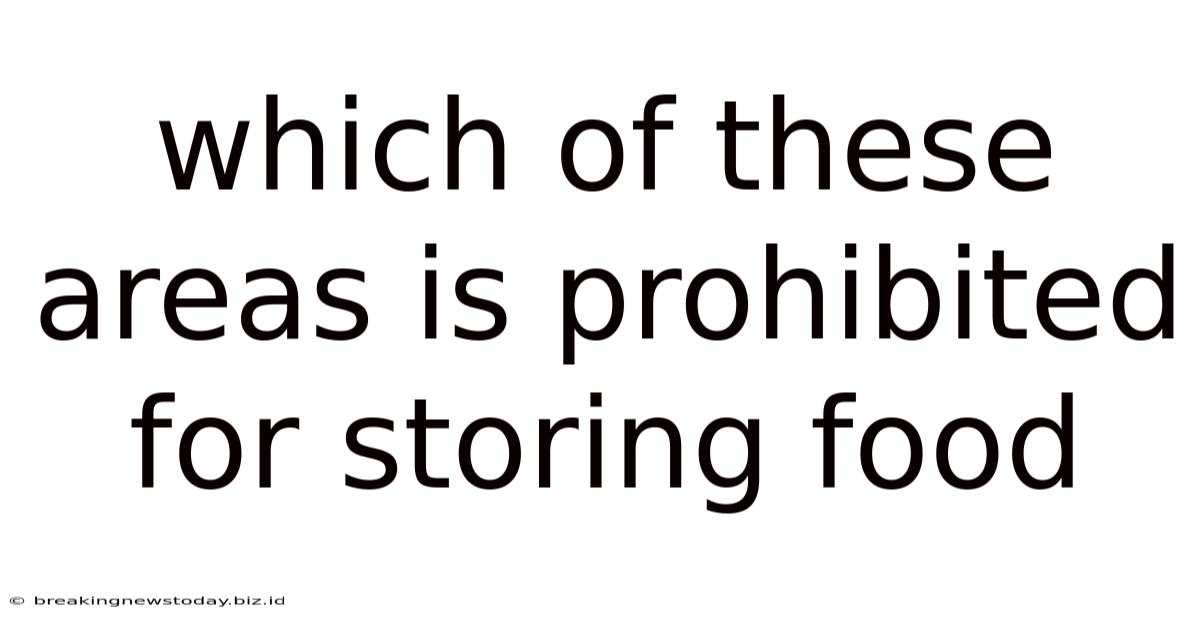 Which Of These Areas Is Prohibited For Storing Food