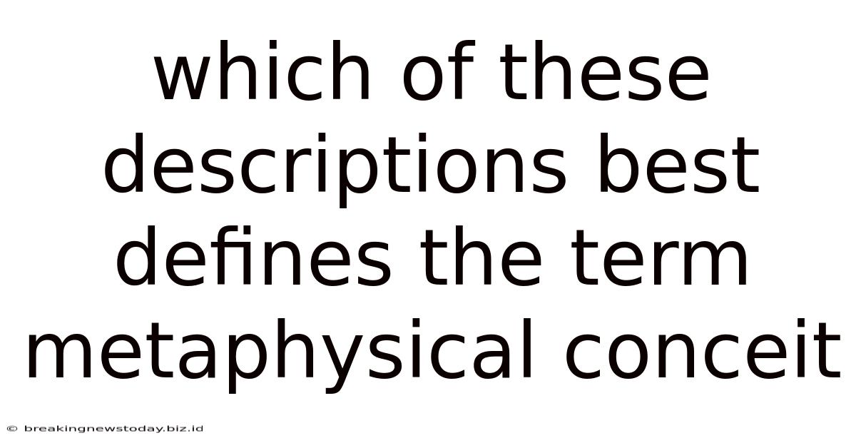Which Of These Descriptions Best Defines The Term Metaphysical Conceit