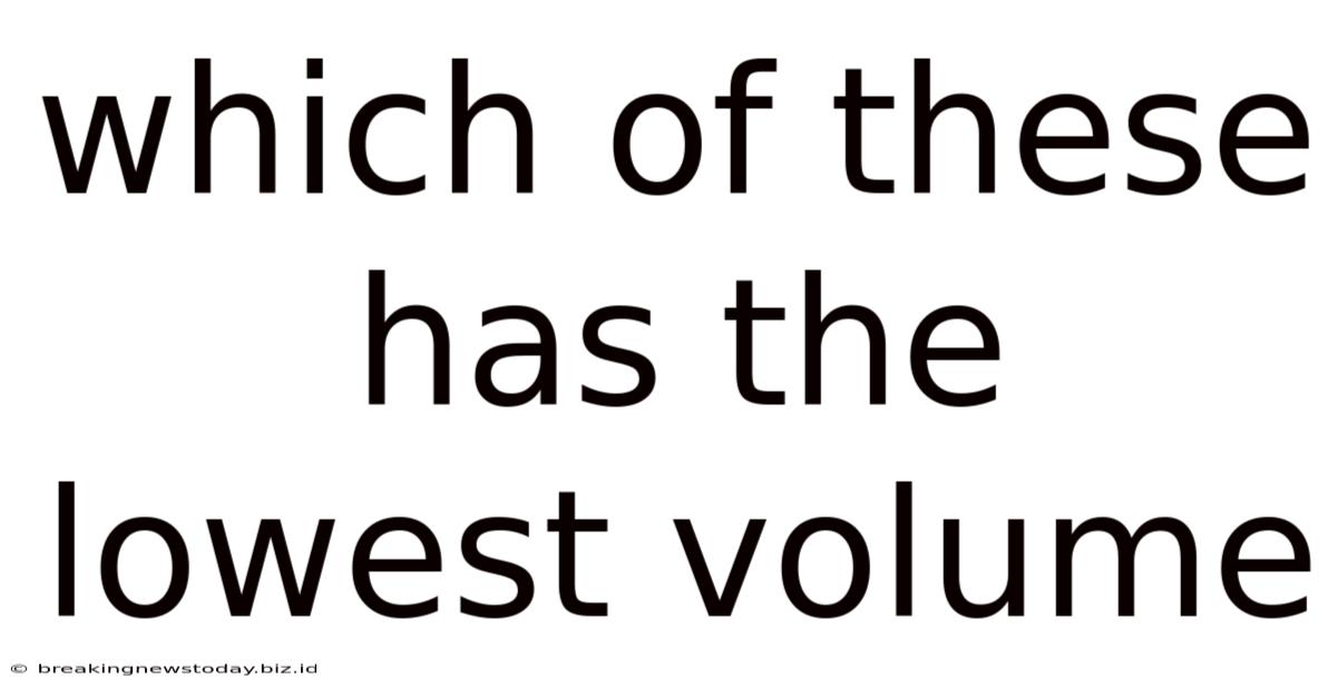 Which Of These Has The Lowest Volume
