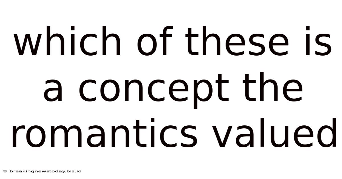 Which Of These Is A Concept The Romantics Valued