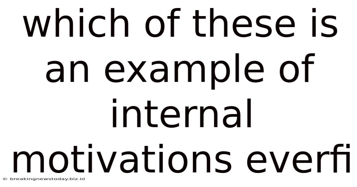 Which Of These Is An Example Of Internal Motivations Everfi
