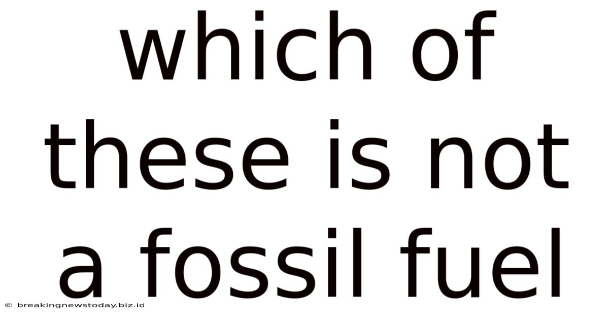 Which Of These Is Not A Fossil Fuel