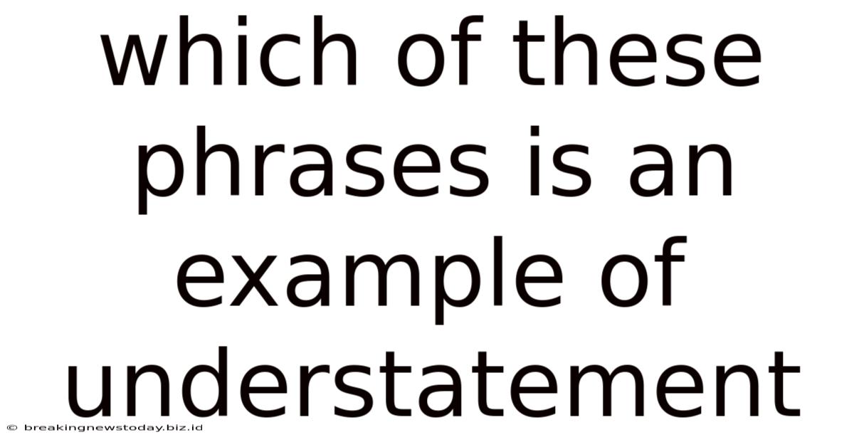 Which Of These Phrases Is An Example Of Understatement