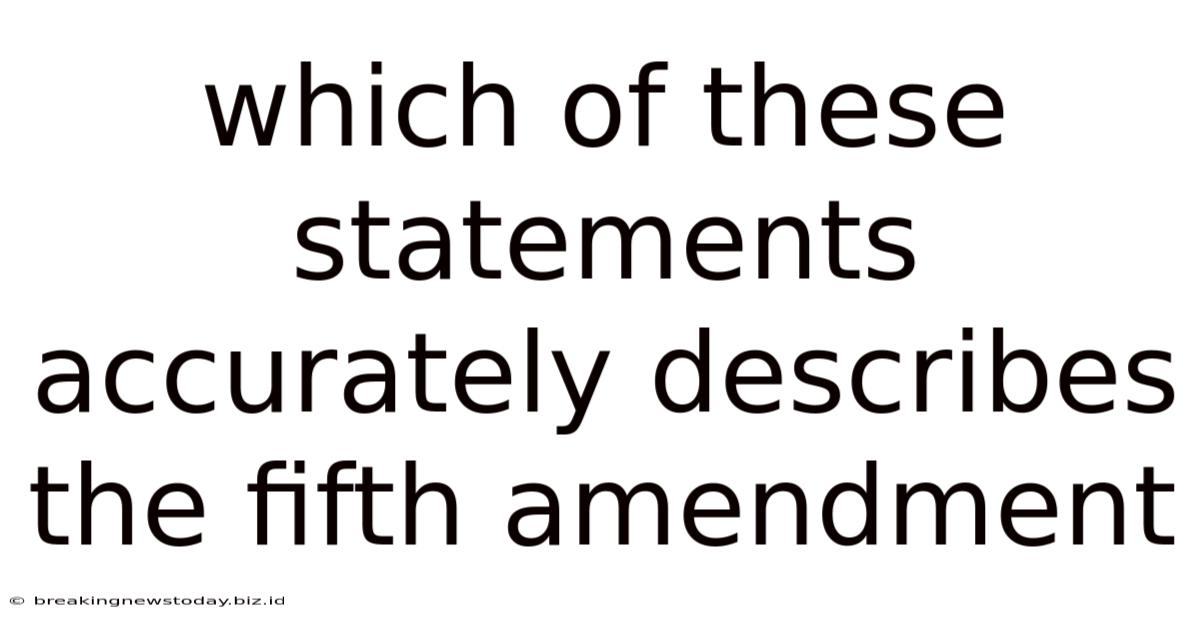 Which Of These Statements Accurately Describes The Fifth Amendment
