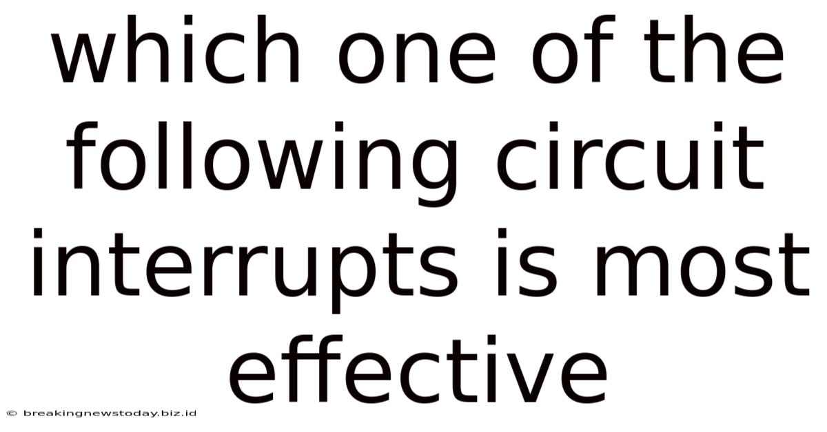 Which One Of The Following Circuit Interrupts Is Most Effective
