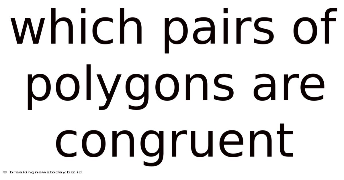 Which Pairs Of Polygons Are Congruent