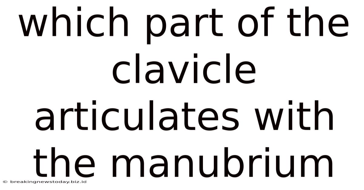 Which Part Of The Clavicle Articulates With The Manubrium