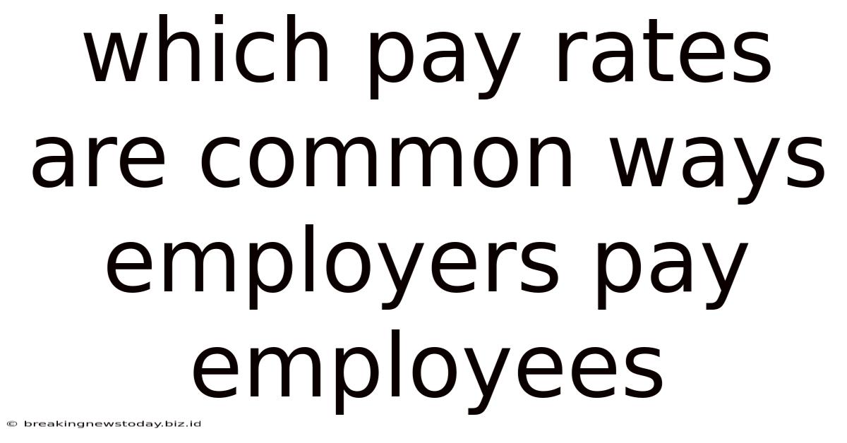Which Pay Rates Are Common Ways Employers Pay Employees