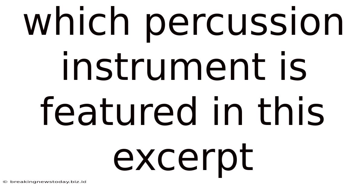 Which Percussion Instrument Is Featured In This Excerpt
