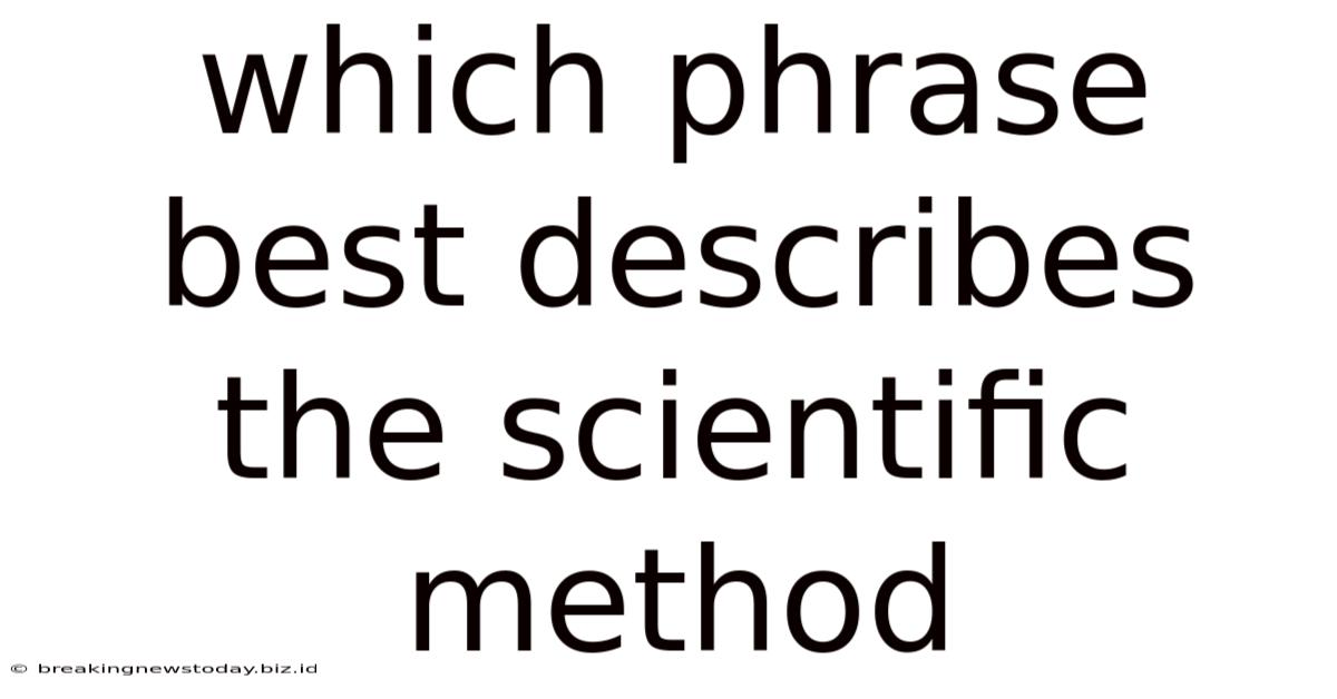 Which Phrase Best Describes The Scientific Method