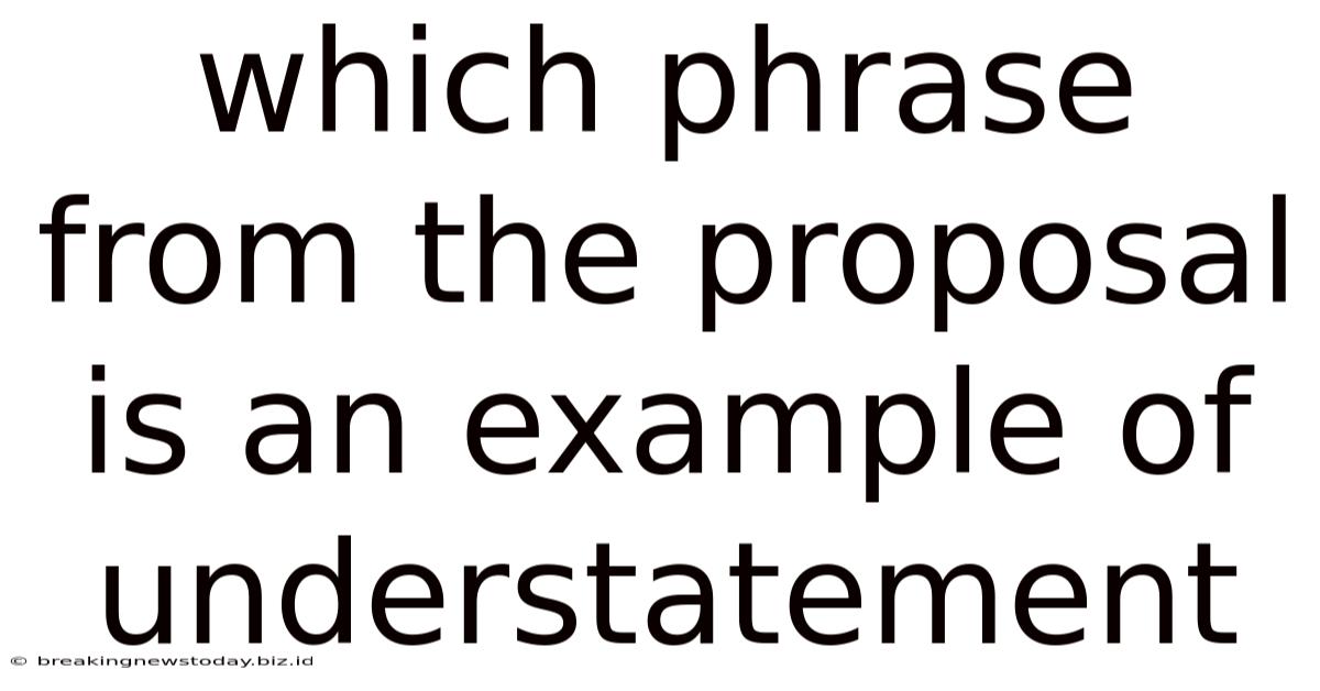 Which Phrase From The Proposal Is An Example Of Understatement