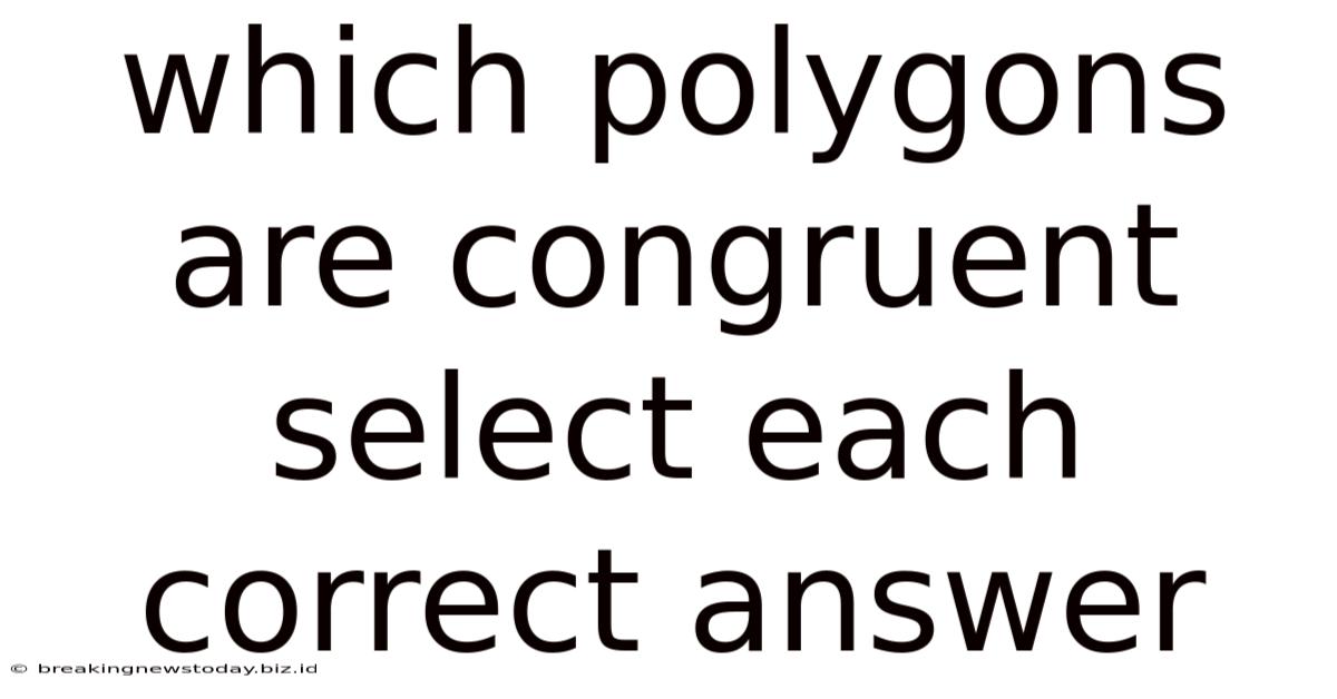 Which Polygons Are Congruent Select Each Correct Answer