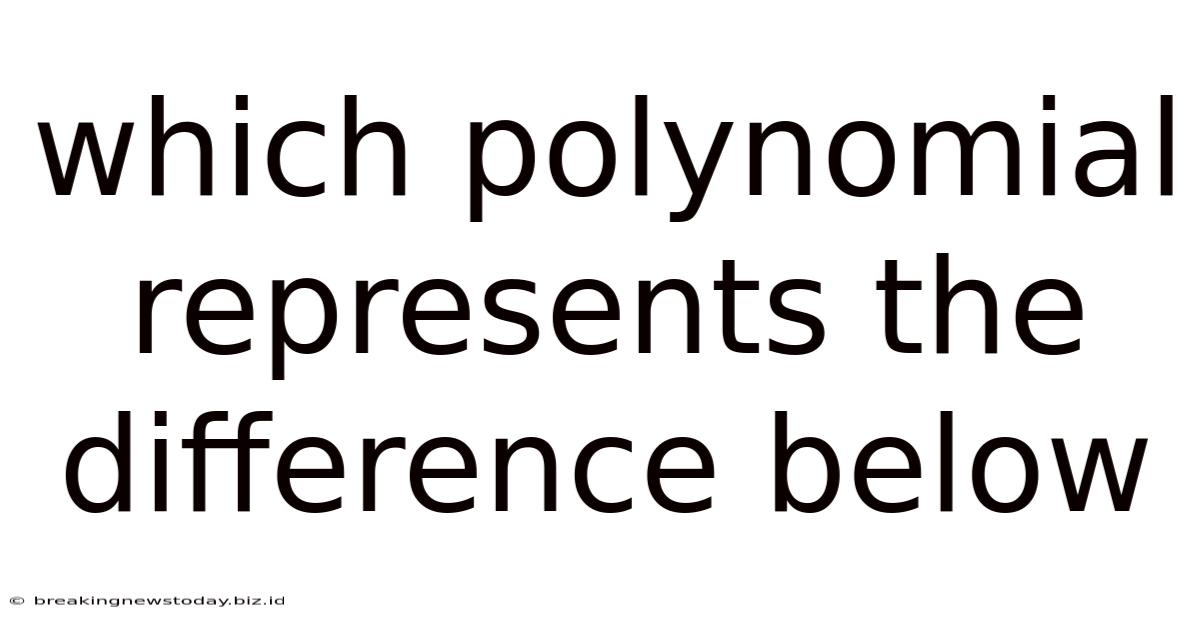 Which Polynomial Represents The Difference Below