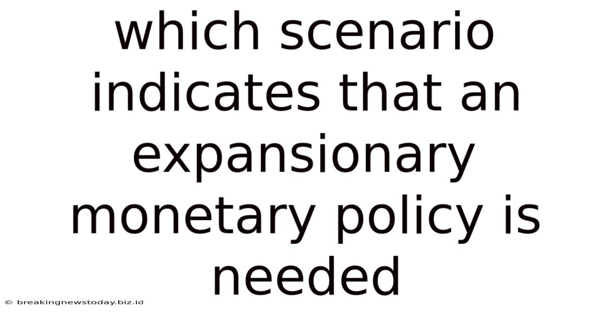 Which Scenario Indicates That An Expansionary Monetary Policy Is Needed