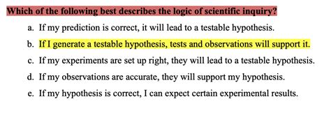 Which Sentence Best Describes The Logic Of Scientific Inquiry