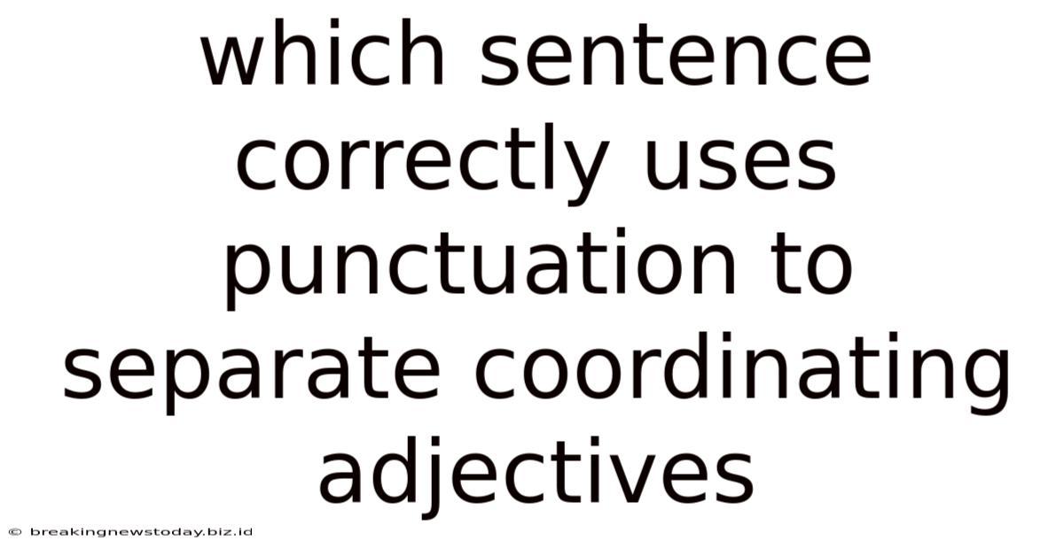 Which Sentence Correctly Uses Punctuation To Separate Coordinating Adjectives