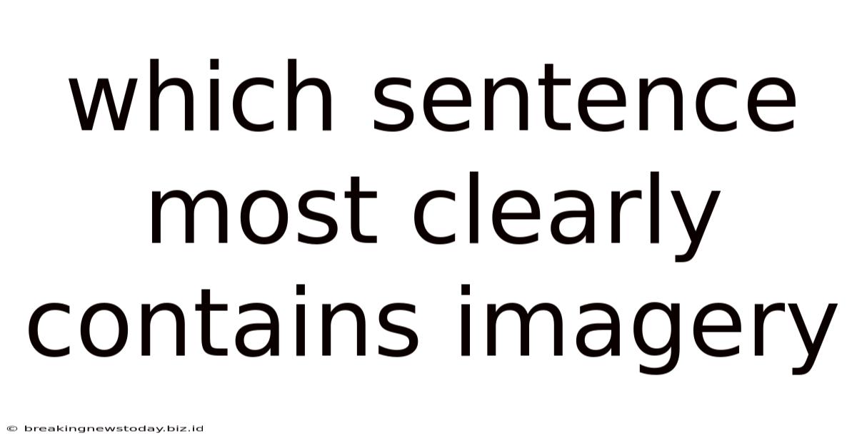 Which Sentence Most Clearly Contains Imagery