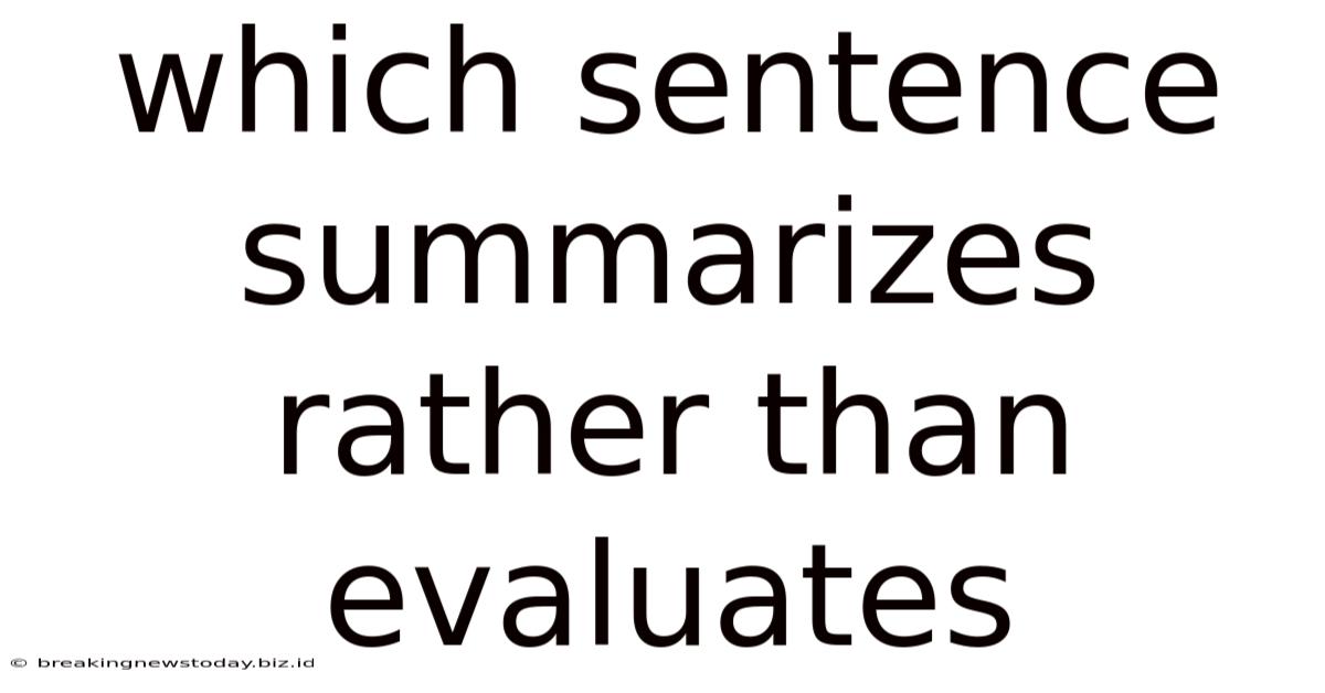 Which Sentence Summarizes Rather Than Evaluates