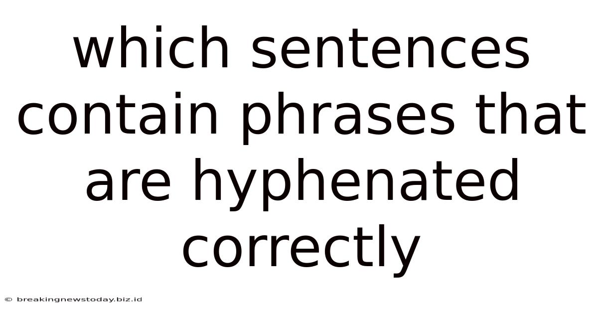 Which Sentences Contain Phrases That Are Hyphenated Correctly