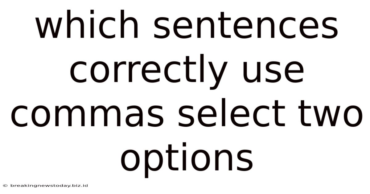 Which Sentences Correctly Use Commas Select Two Options
