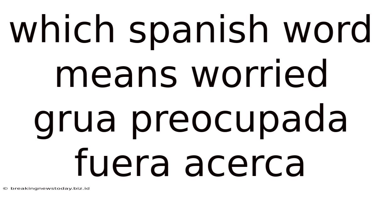 Which Spanish Word Means Worried Grua Preocupada Fuera Acerca