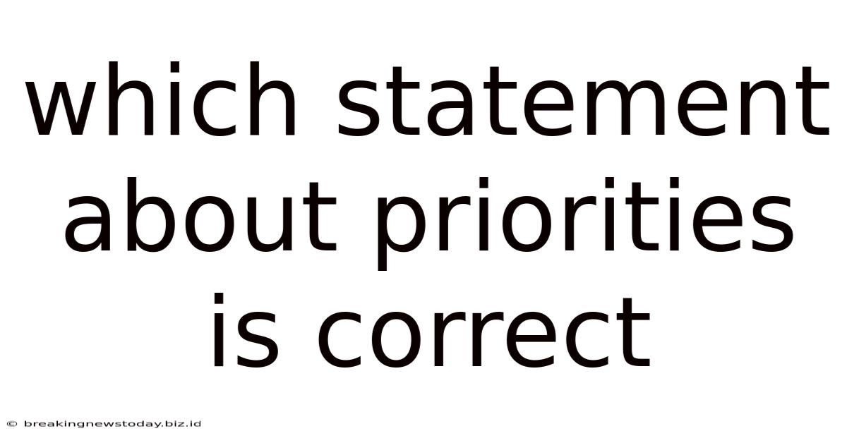 Which Statement About Priorities Is Correct