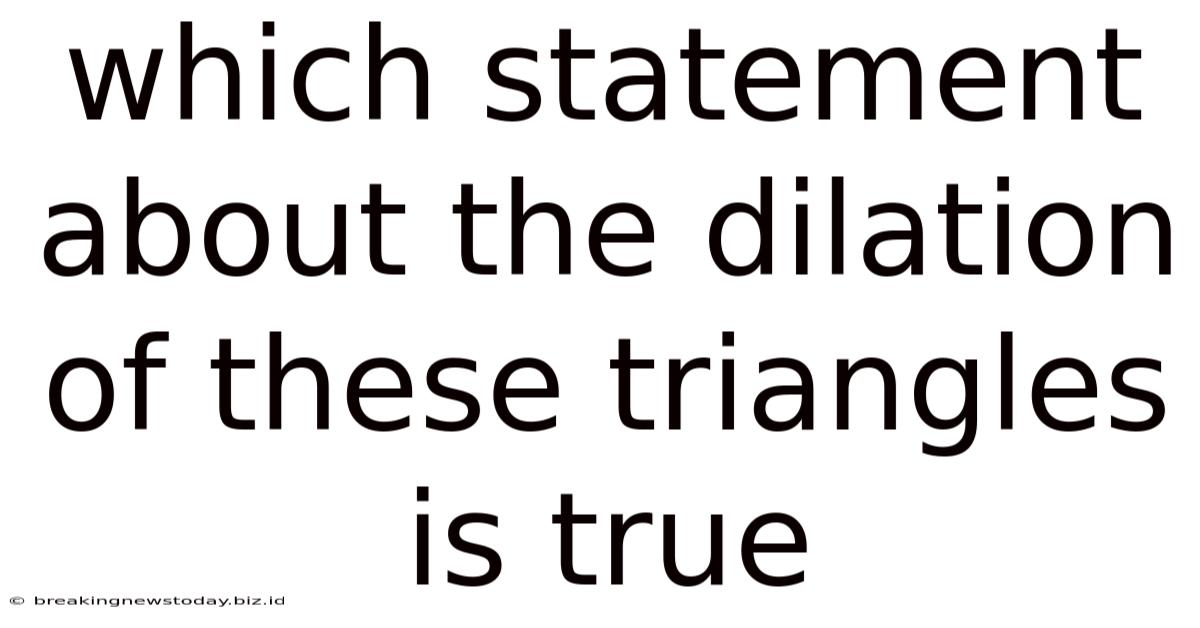 Which Statement About The Dilation Of These Triangles Is True