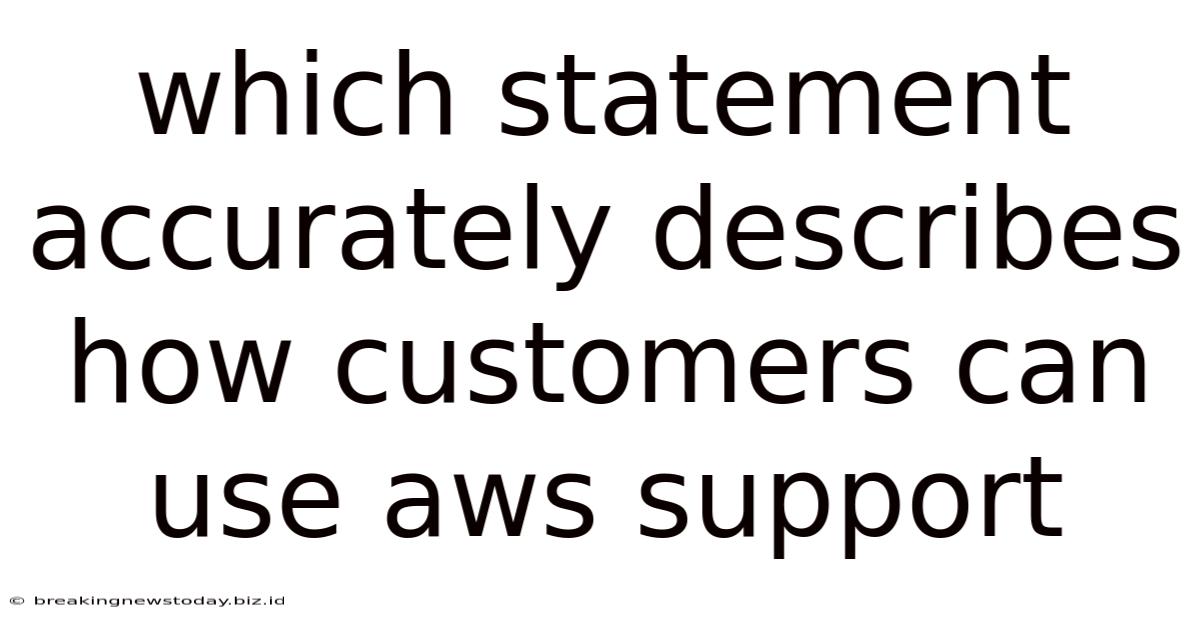 Which Statement Accurately Describes How Customers Can Use Aws Support
