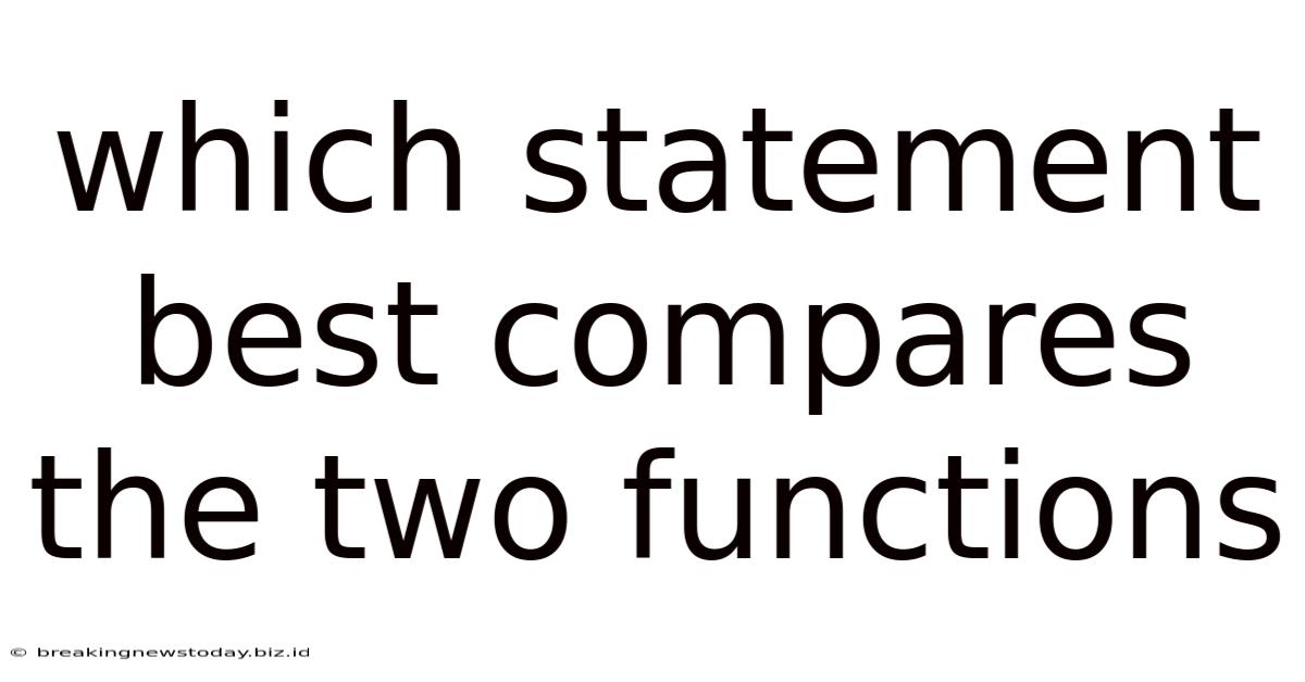 Which Statement Best Compares The Two Functions