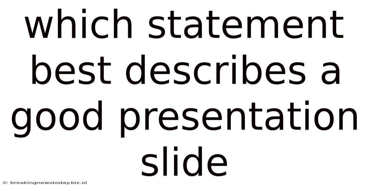 Which Statement Best Describes A Good Presentation Slide