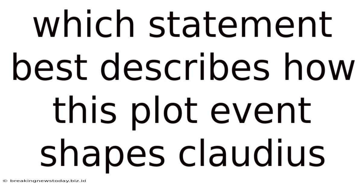Which Statement Best Describes How This Plot Event Shapes Claudius
