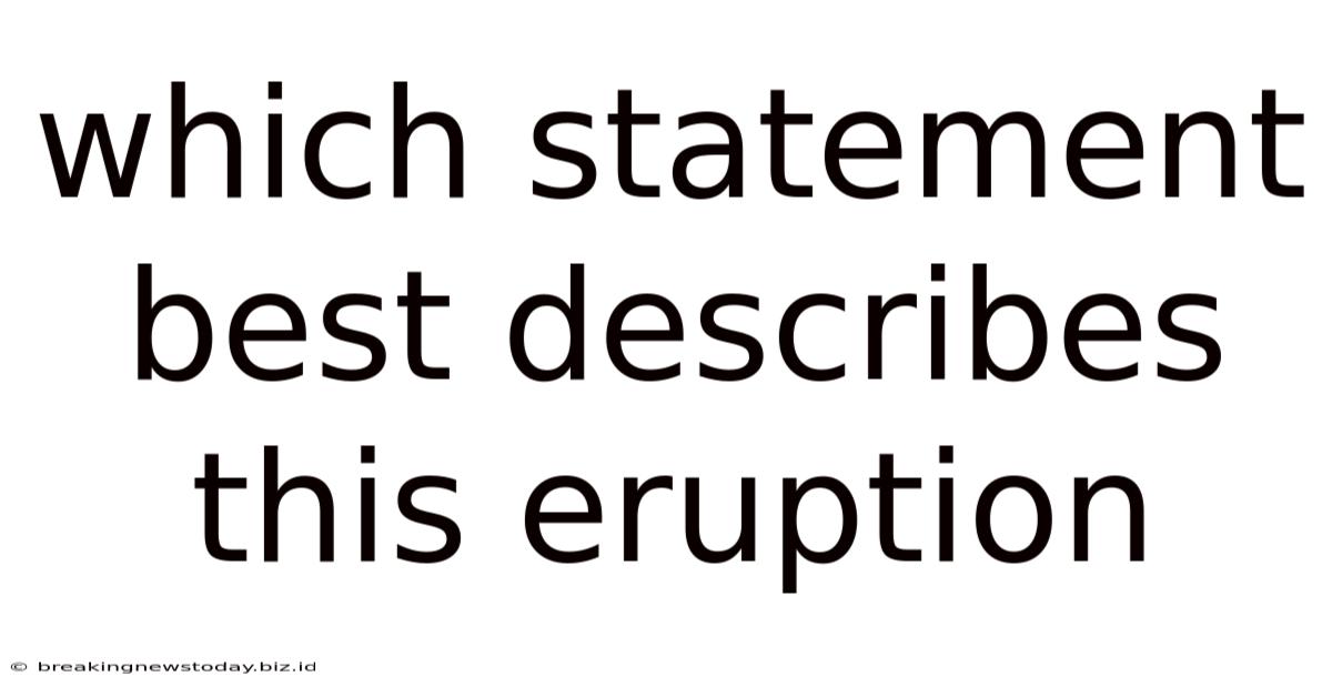 Which Statement Best Describes This Eruption