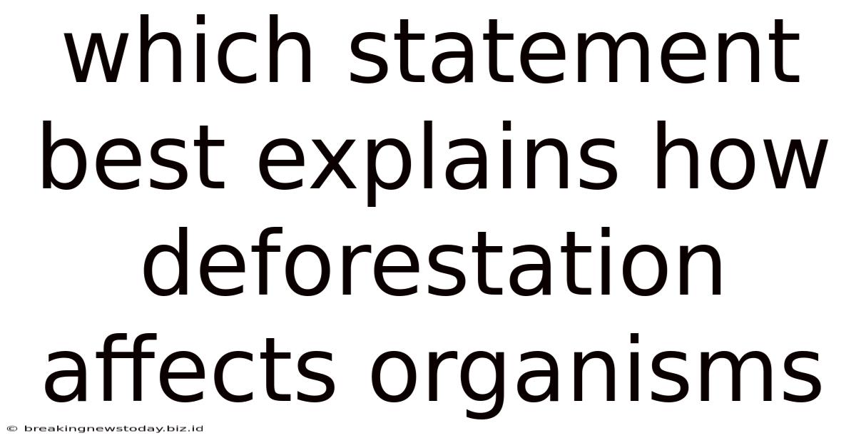 Which Statement Best Explains How Deforestation Affects Organisms