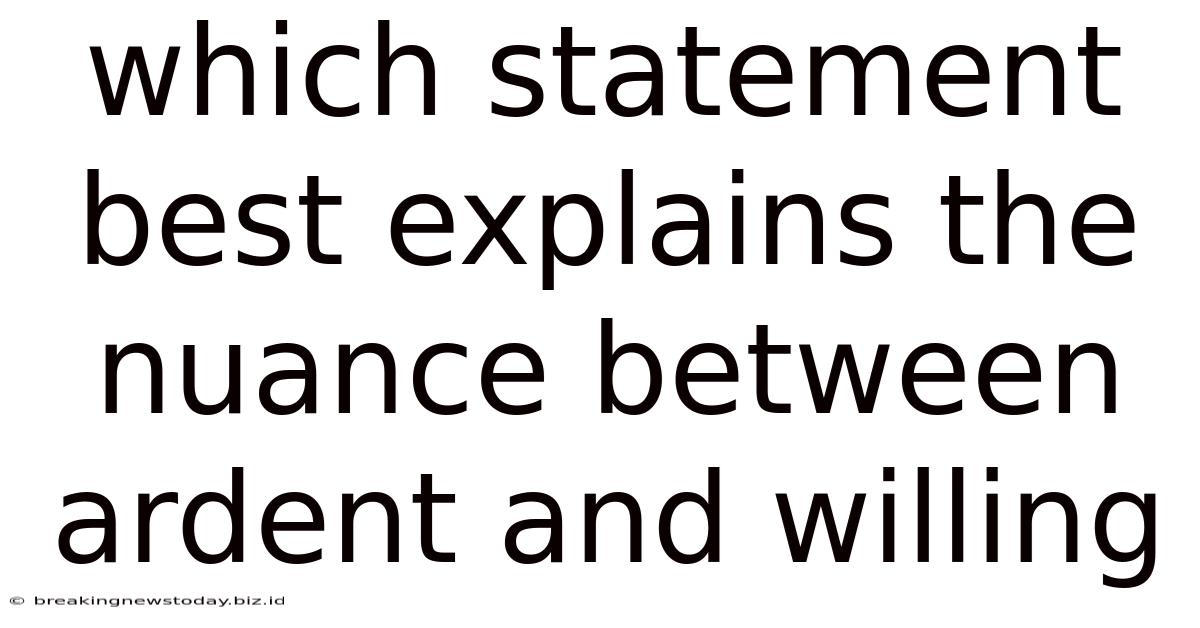 Which Statement Best Explains The Nuance Between Ardent And Willing