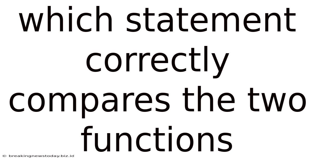 Which Statement Correctly Compares The Two Functions