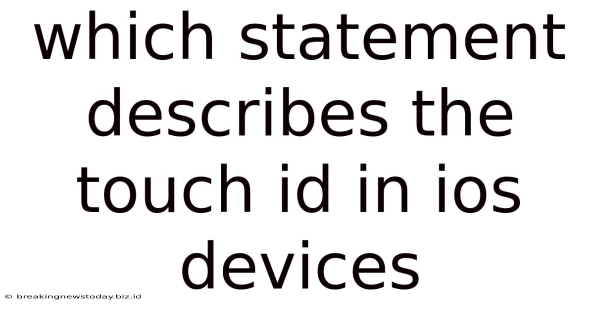 Which Statement Describes The Touch Id In Ios Devices