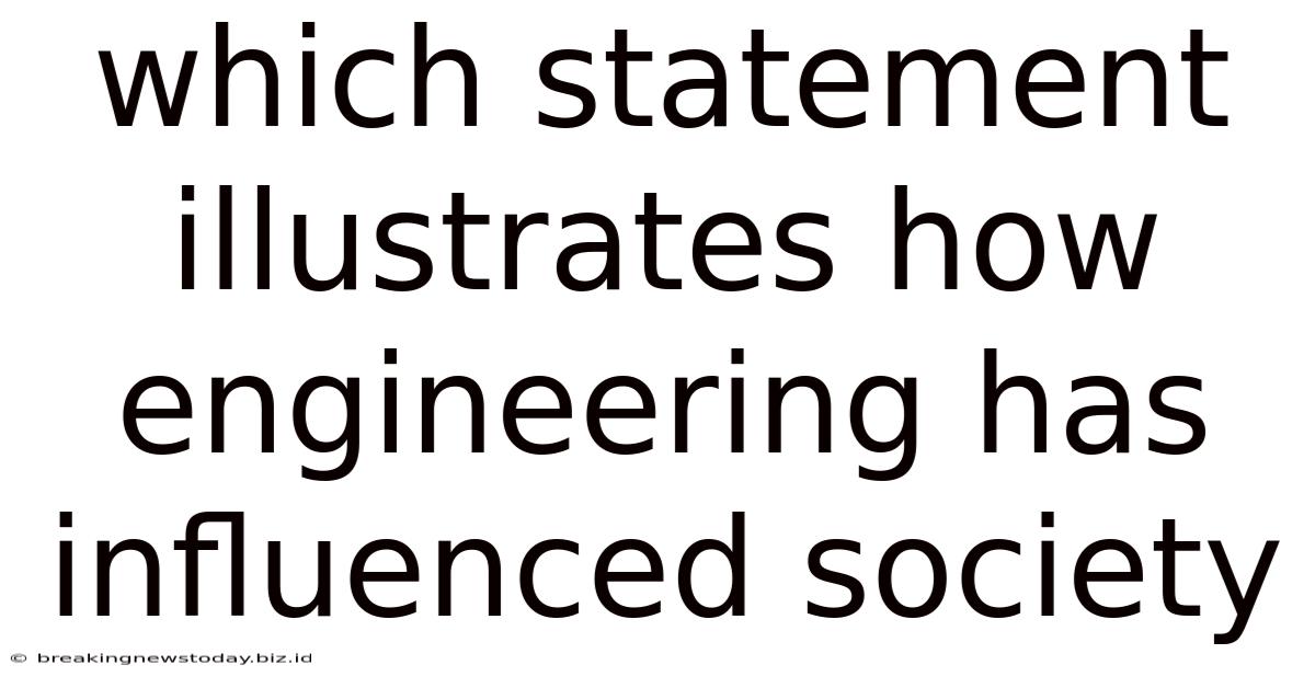 Which Statement Illustrates How Engineering Has Influenced Society