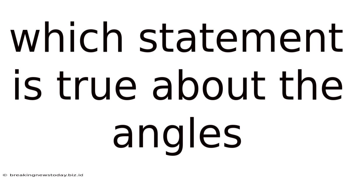 Which Statement Is True About The Angles