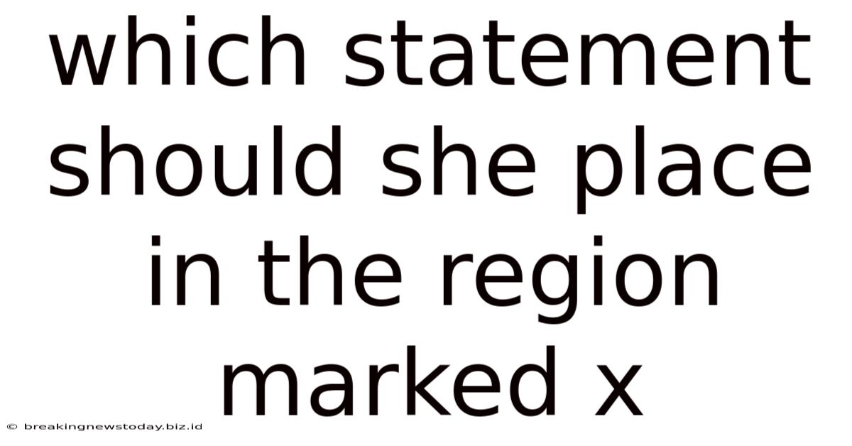 Which Statement Should She Place In The Region Marked X