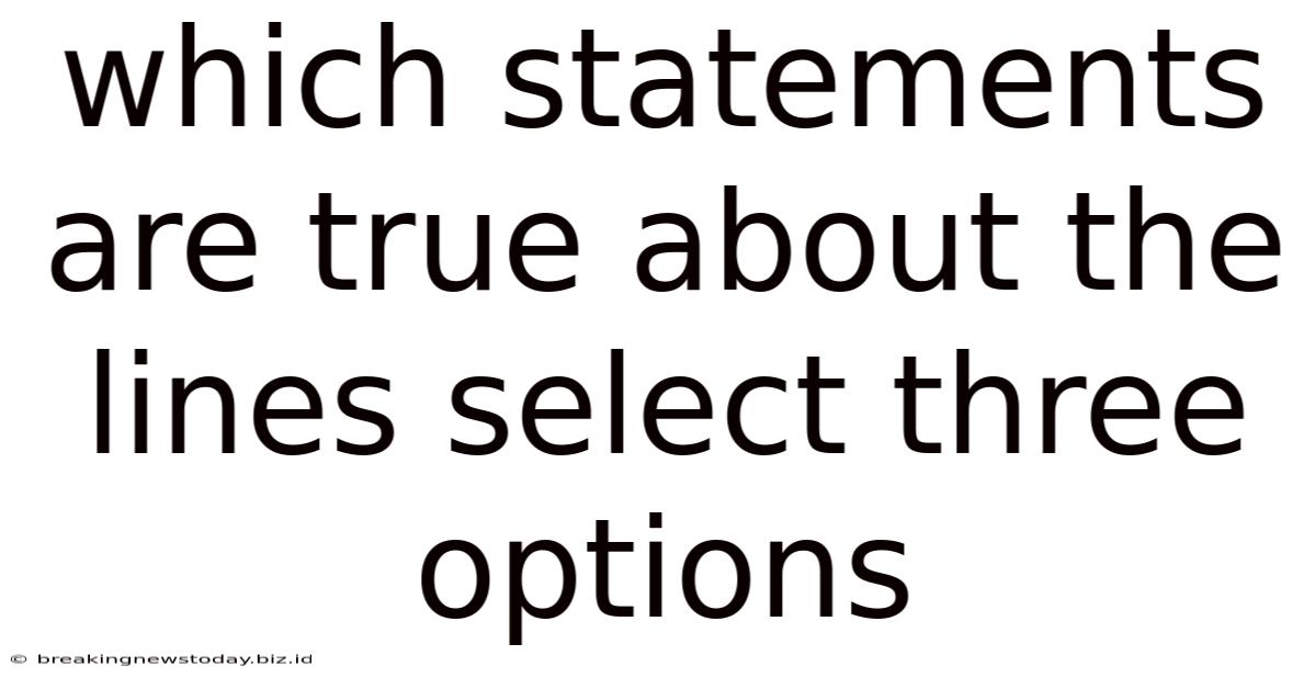 Which Statements Are True About The Lines Select Three Options