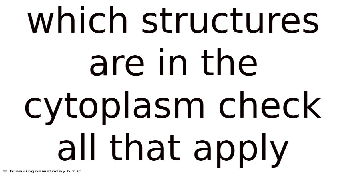 Which Structures Are In The Cytoplasm Check All That Apply
