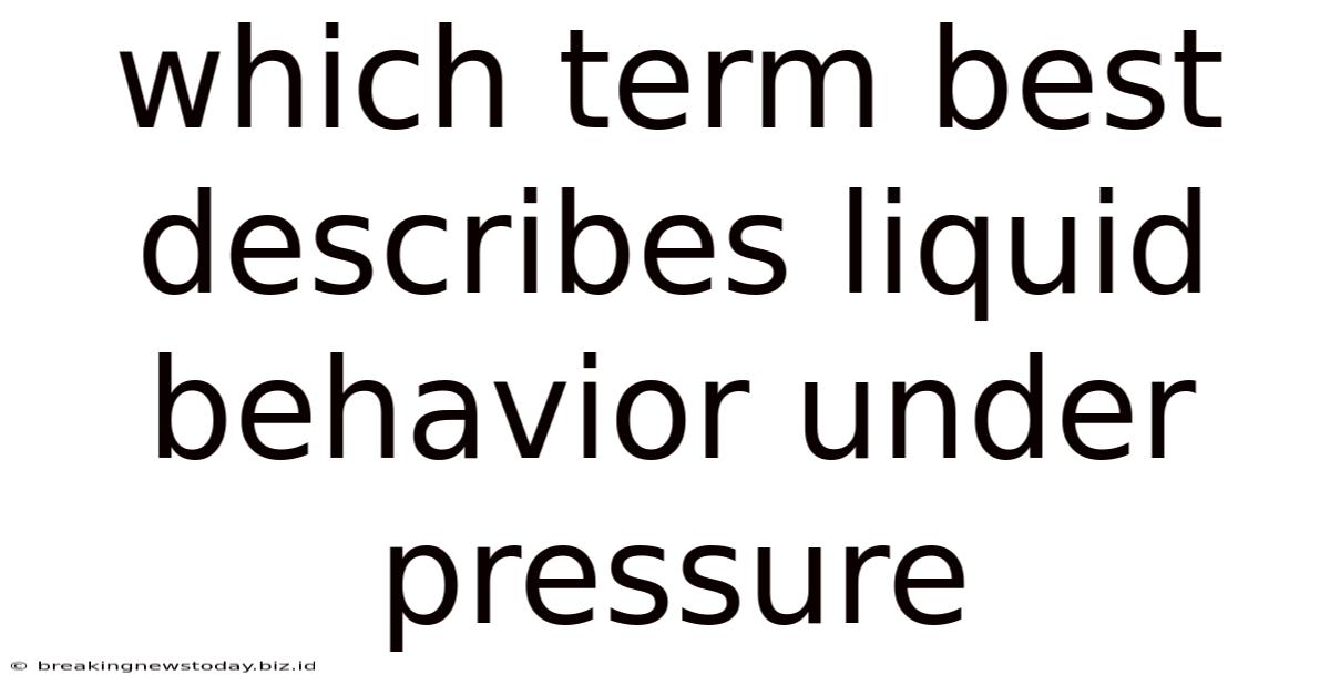 Which Term Best Describes Liquid Behavior Under Pressure